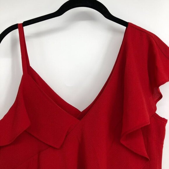 NWT Maddison Red One Shoulder Ruffle Layered Top size 6 - Picture 10 of 16